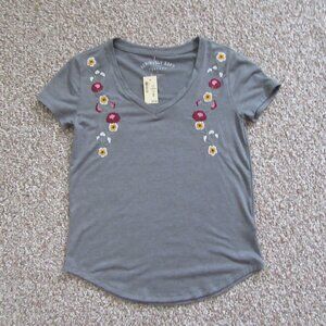 Women's Aeropostale Seriously Soft Perfect V-Neck Gray T-Shirt Size XS